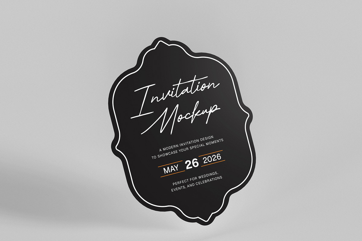 Die-Cut Invitation Card Mockup, a Merchandise Mockup by Brand Earth (Photo 2 of 4)