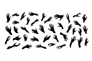 Hands with fingers black ink vector, an Object Illustration by Onyx