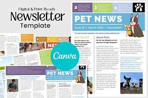 Canva Newsletter Template Pet Care