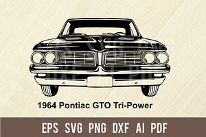 Pontiac GTO Tri-Power 1964 Car SVG