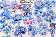 Whimsical Flower Valentine Clipart B, an Illustration by SVGArt (Thumbnail 1 of 8)