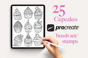 25 Cupcakes Procreate Stamps