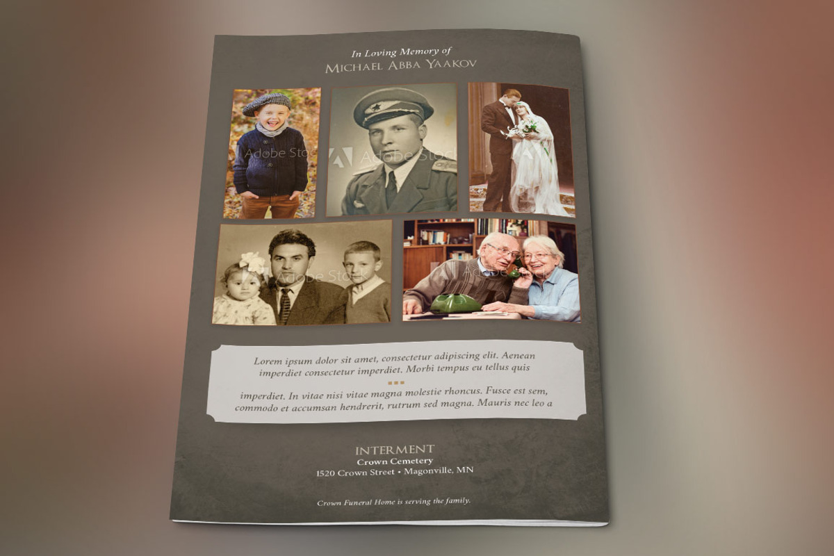 Retro Funeral Program Template, a Brochure Template by Godserv Designs (Photo 3 of 5)
