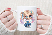 Quirky Cute Little Girl Clipart, an Illustration by Sublimation Artist (Thumbnail 7 of 9)