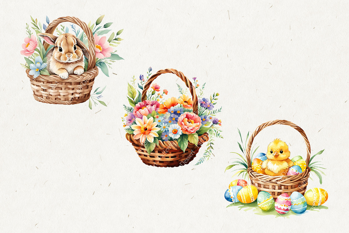 Watercolor Easter Clip Art II, a Seasonal Illustration by Patterns for Dessert (Photo 4 of 6)