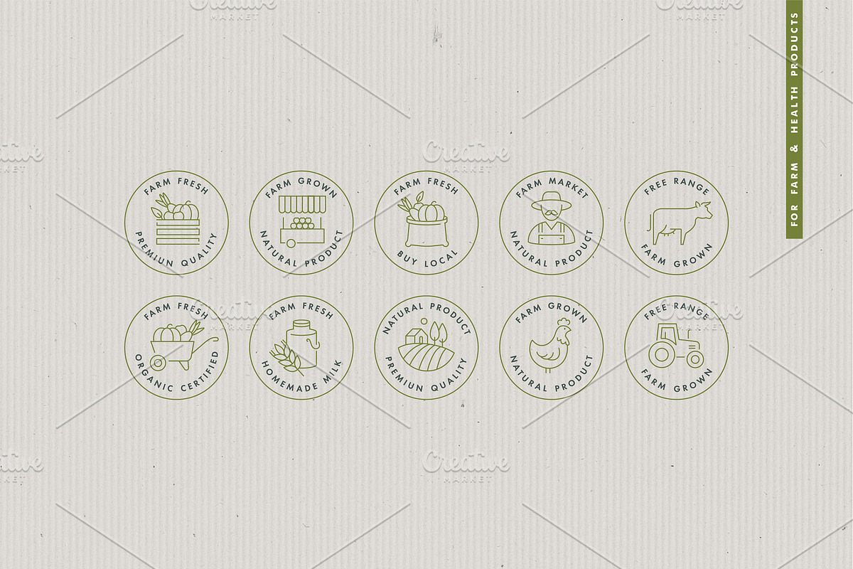 Organic food - logos and badges, a Branding & Logo Template by oxygen_8 (Photo 1 of 5)