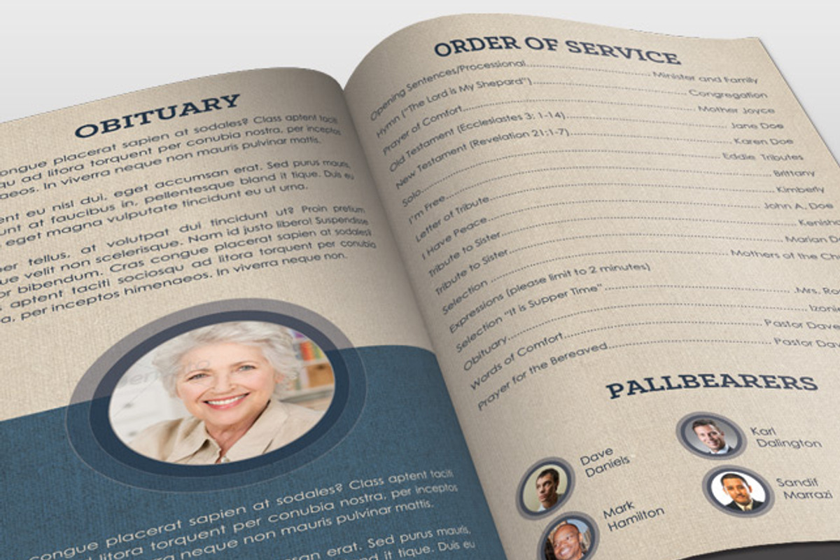 Bluejay Funeral Program Template, a Brochure Template by loswl (Photo 3 of 3)