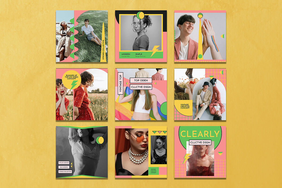 New In 90's Instagram Templates, a Social Media Template by Azruca (Photo 2 of 9)