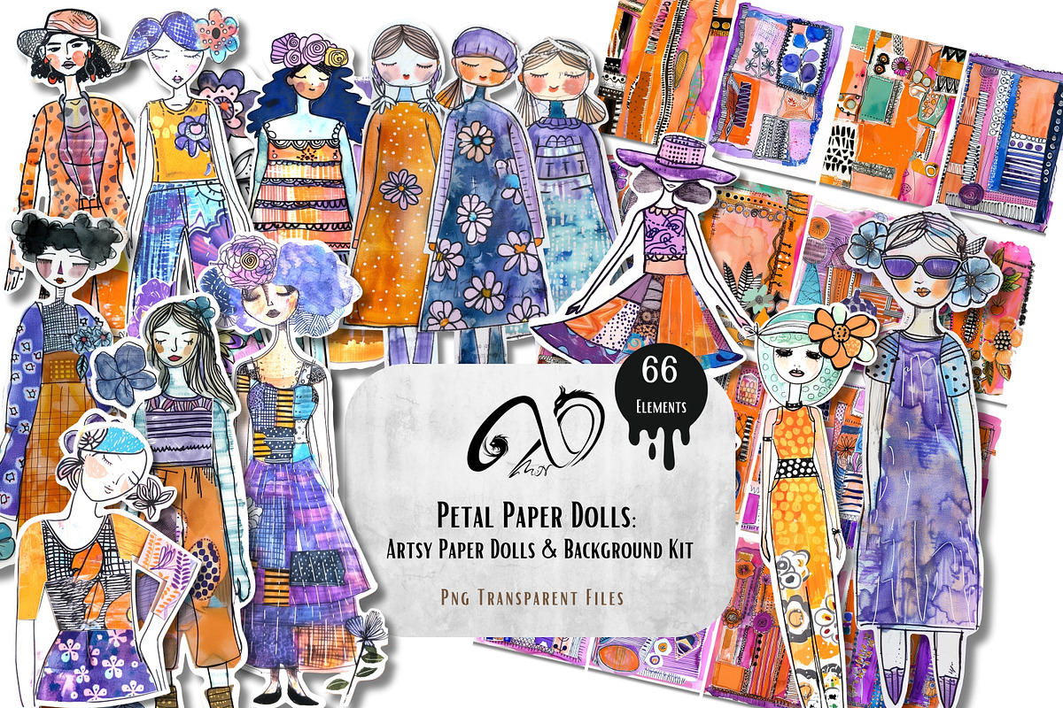 Petal Paper Dolls: Artsy Paper Dolls, a Person Illustration by NiiiNArt (Photo 1 of 7)