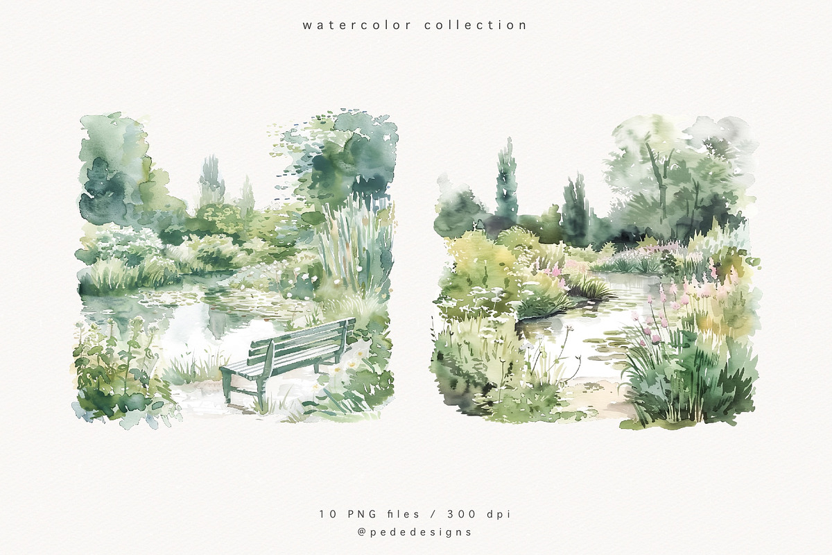 Monet's Garden, a Decorative Illustration by PeDe Designs (Photo 12 of 13)