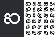 creative number 80 to 89 logo design, a Branding & Logo Template by BARONSTD (Thumbnail 2 of 3)