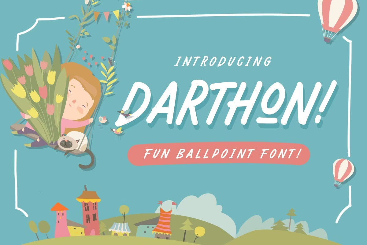 Darthon! - Fun Ballpoint Typeface, a Font by Letterhend Studio (Photo 7 of 7)