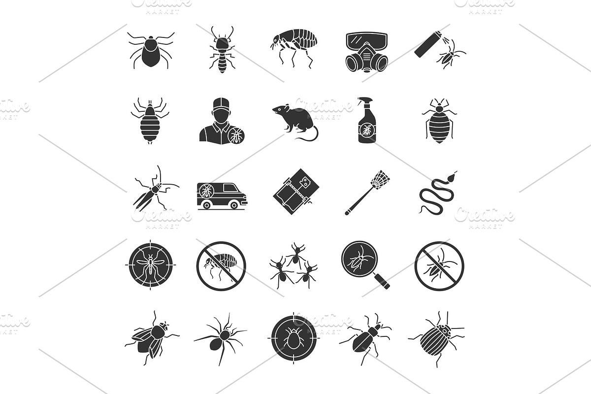 Pest control glyph icons set, an Icon by IMG Visuals