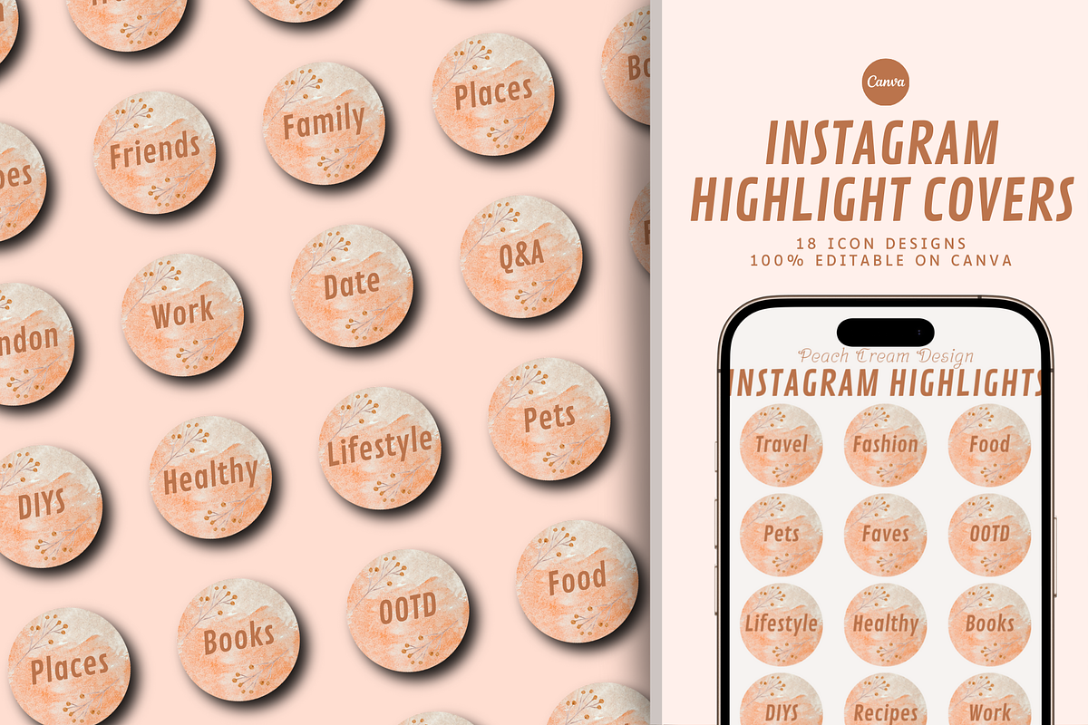 INSTAGRAM HIGHLIGHT COVERS, a Social Media Template by The Little Lily Studio (Photo 1 of 5)