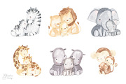MOTHER AND BABY. Safari animal, an Animal Illustration by OlliArtDesign (Thumbnail 2 of 10)