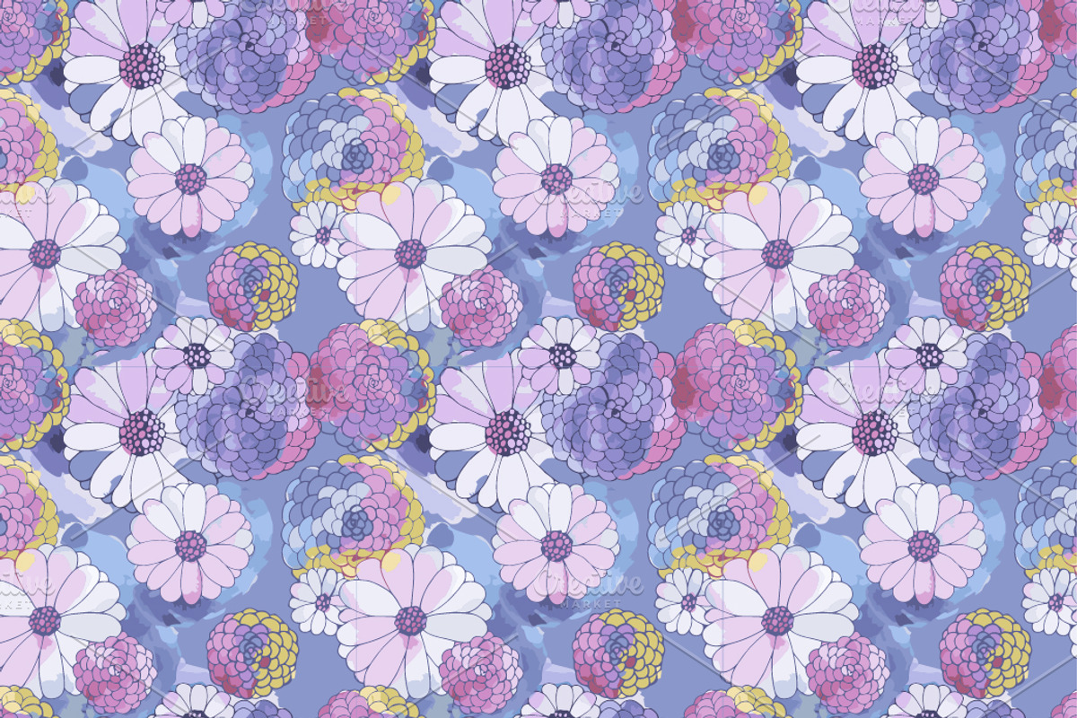 4 Daisy seamless patterns, a Pattern Graphic by Alena Stoyko design (Photo 2 of 5)