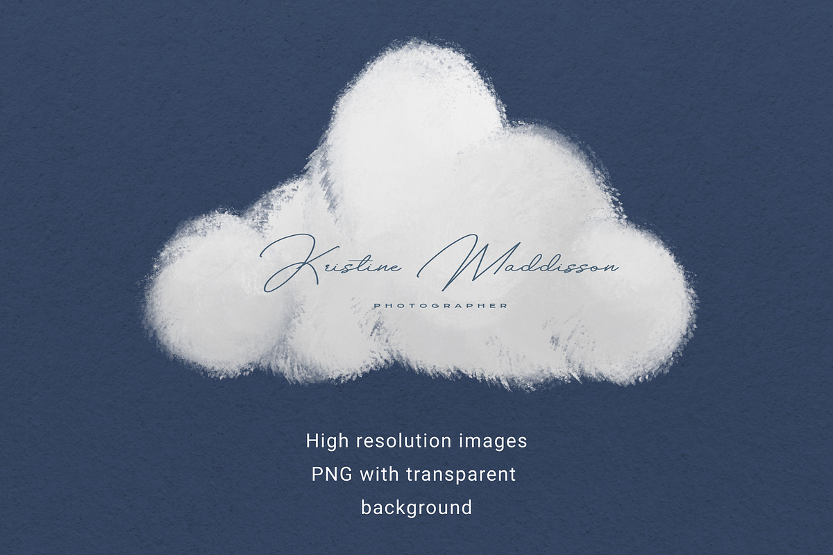 Winter Clouds - 10 Watercolor Shapes, a Texture Graphic by Rabbit Heart (Photo 5 of 8)