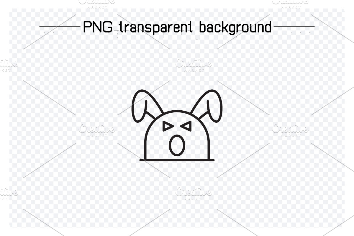Cute Rabbit Emoticons Illustrations, an Outline Icon by Designfour (Photo 3 of 7)