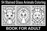 Stained Glass Animals Coloring Book, an Animal Illustration by Design Station (Thumbnail 1 of 3)