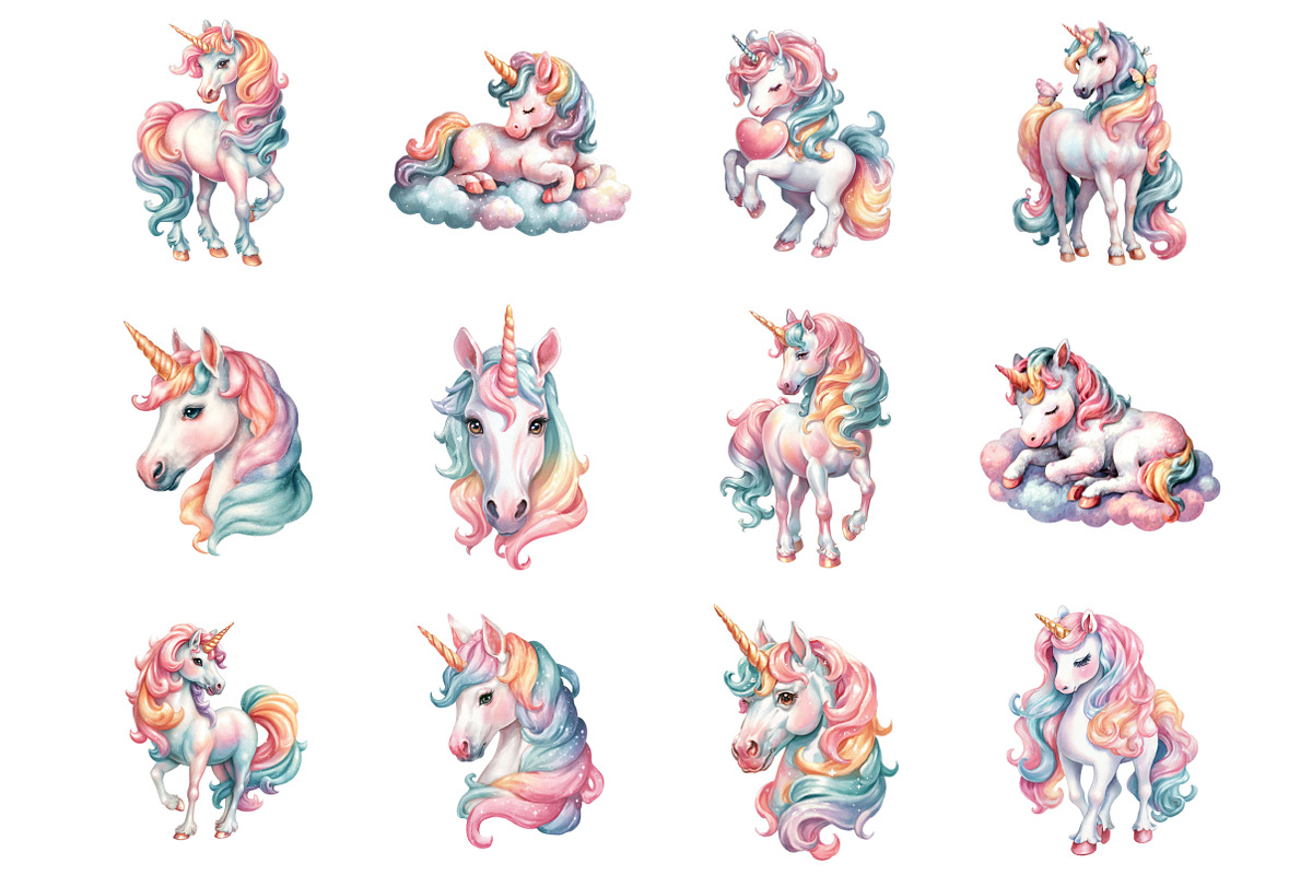 Unicorn Clipart, a Graphic by CitraGraphics (Photo 2 of 5)