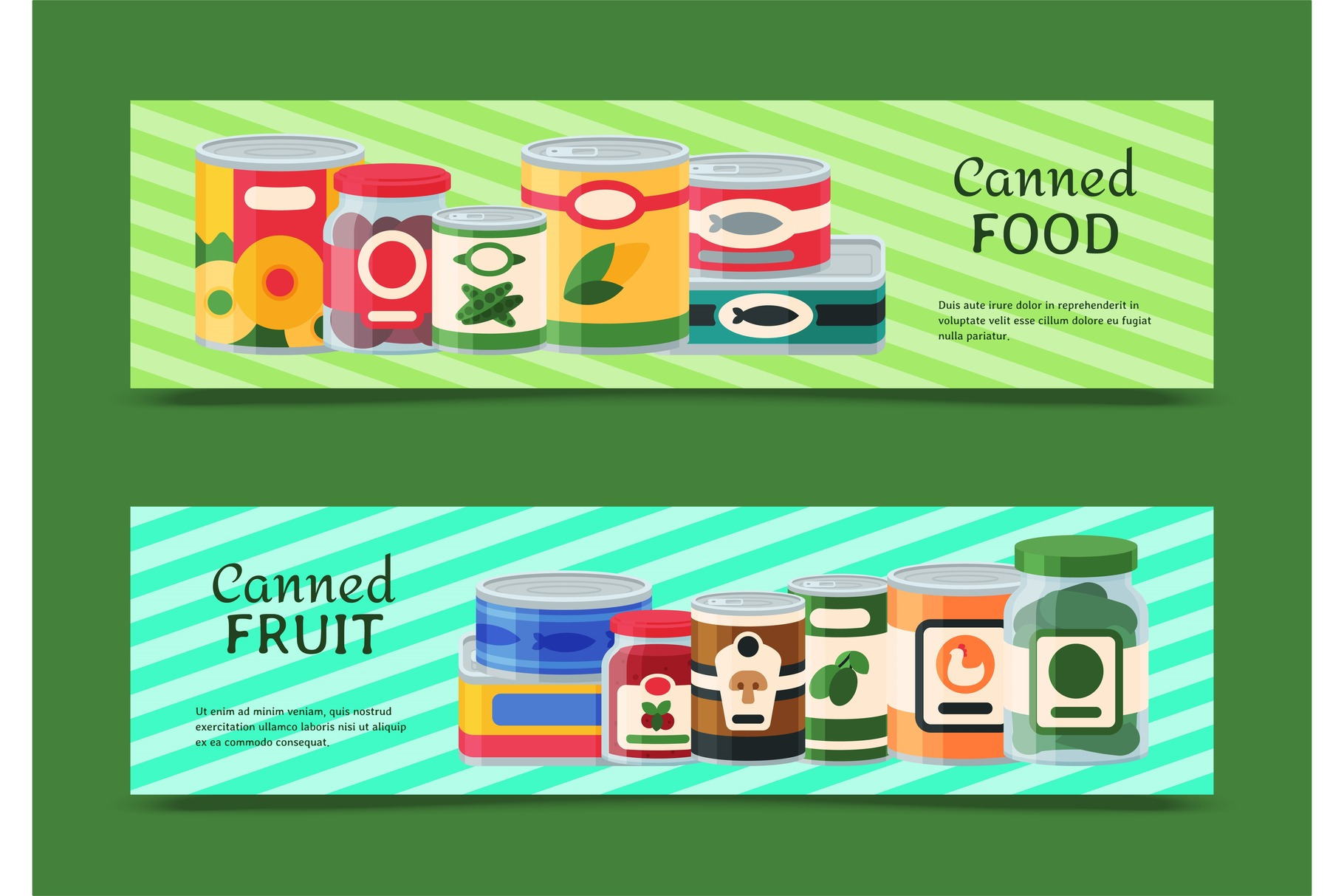 Canned Food Banner Vector by Vectorsbang  Creative Market