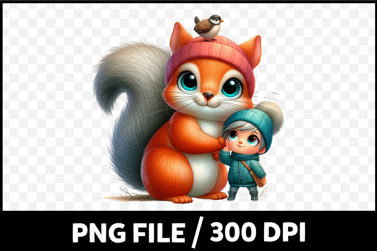 Watercolor Cute Squirrels Clipart, a Graphic by Designking (Photo 2 of 4)