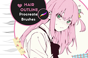 Hair Outline Brushes, a Brush Add-On by nikiartcorner (Thumbnail 1 of 6)