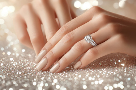 Graceful hands with a diamond, a Photo by Beautiful things