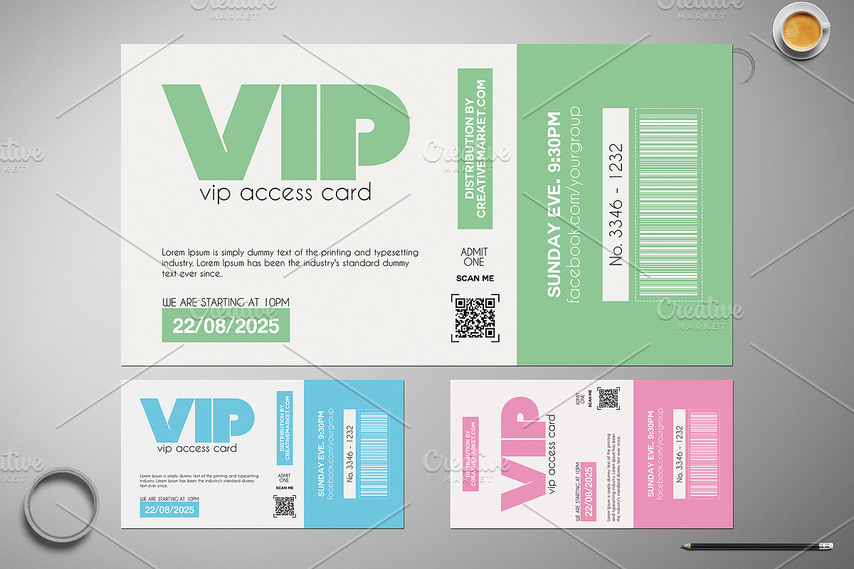 Minimalistic VIP Pass Card 021, a Card Template by Tzochko (Photo 4 of 5)
