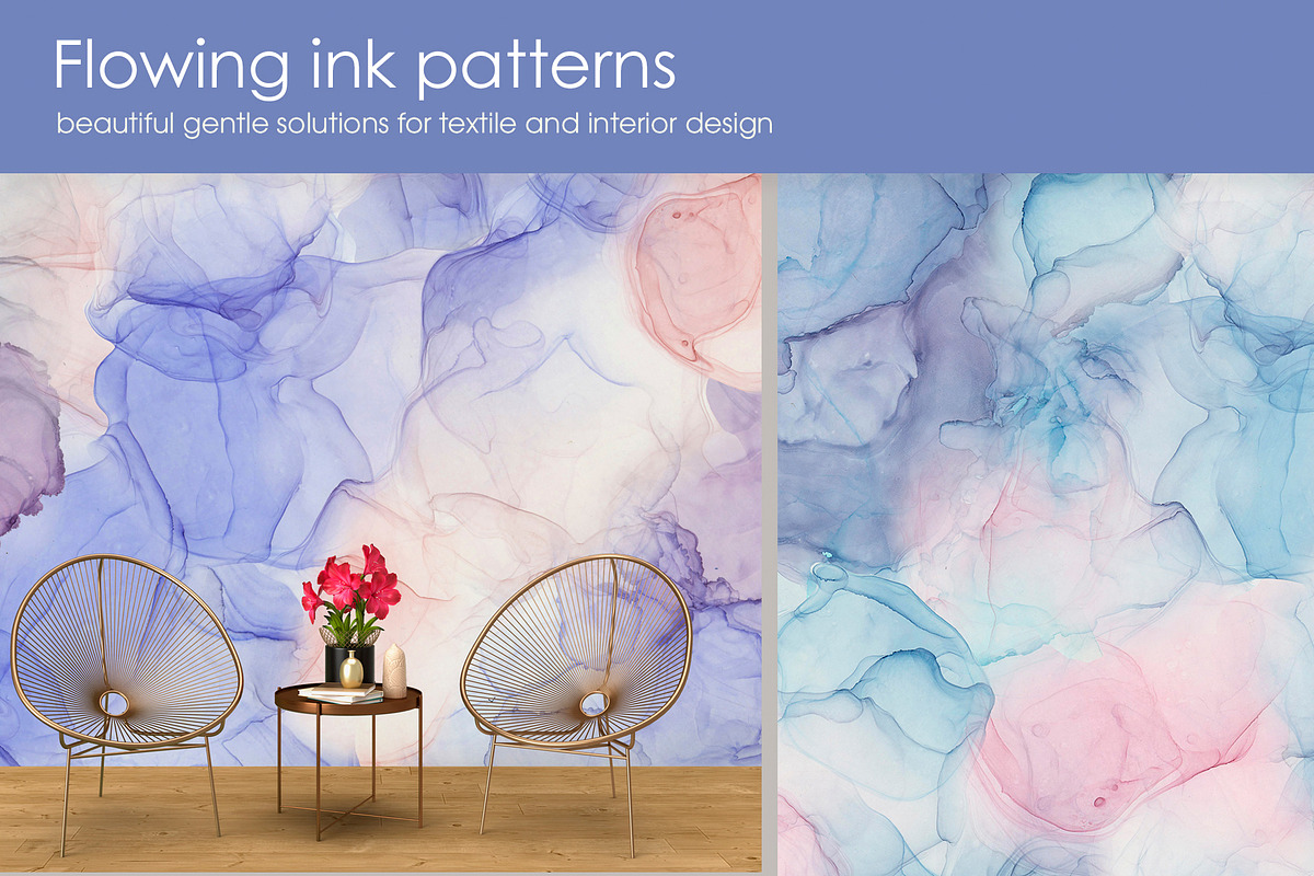 Flowing ink seamless patterns, a Pattern Graphic by ANAKOTO (Photo 7 of 11)