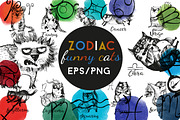 Zodiac funny cats, an Illustration by Tatiana Davidova (Thumbnail 1 of 3)