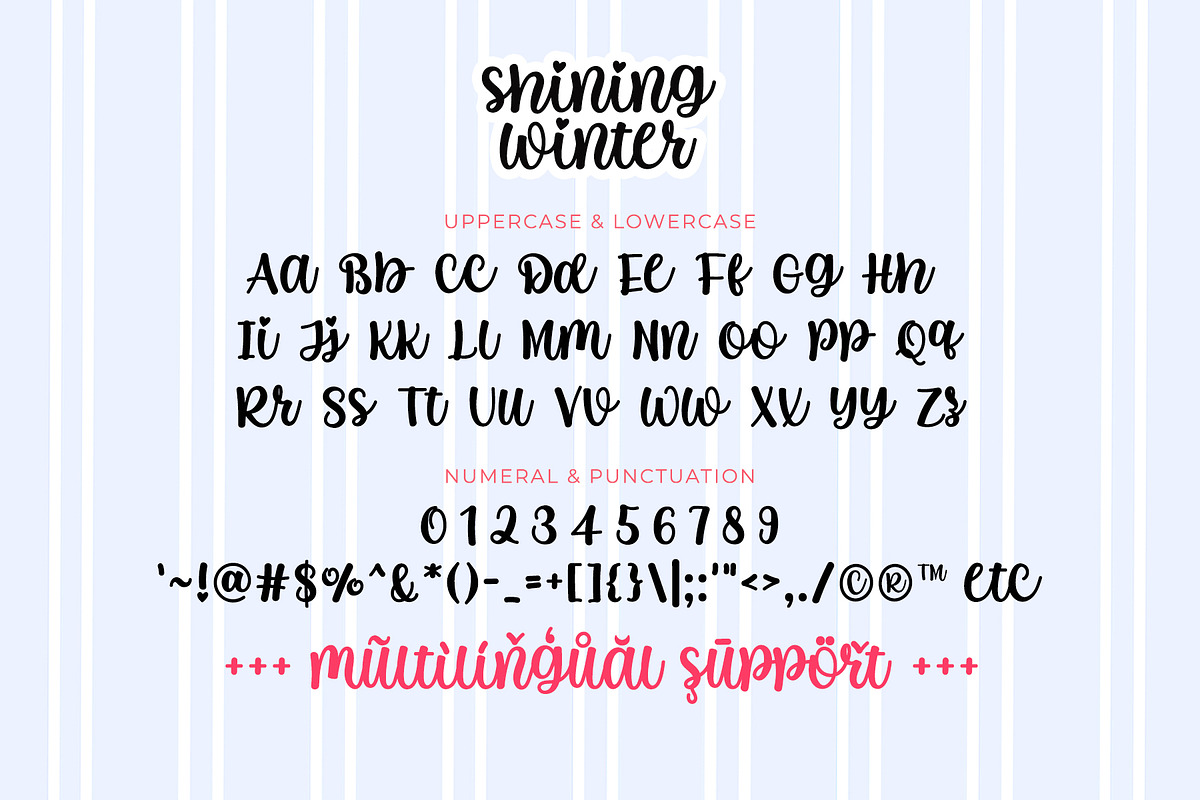 Shining Winter - Cute Script Font, a Script Font by Airotype (Photo 9 of 10)