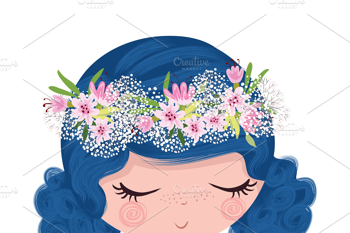 set with cartoon girls - cute girls, a Person Illustration by StudioLondon (Photo 5 of 9)