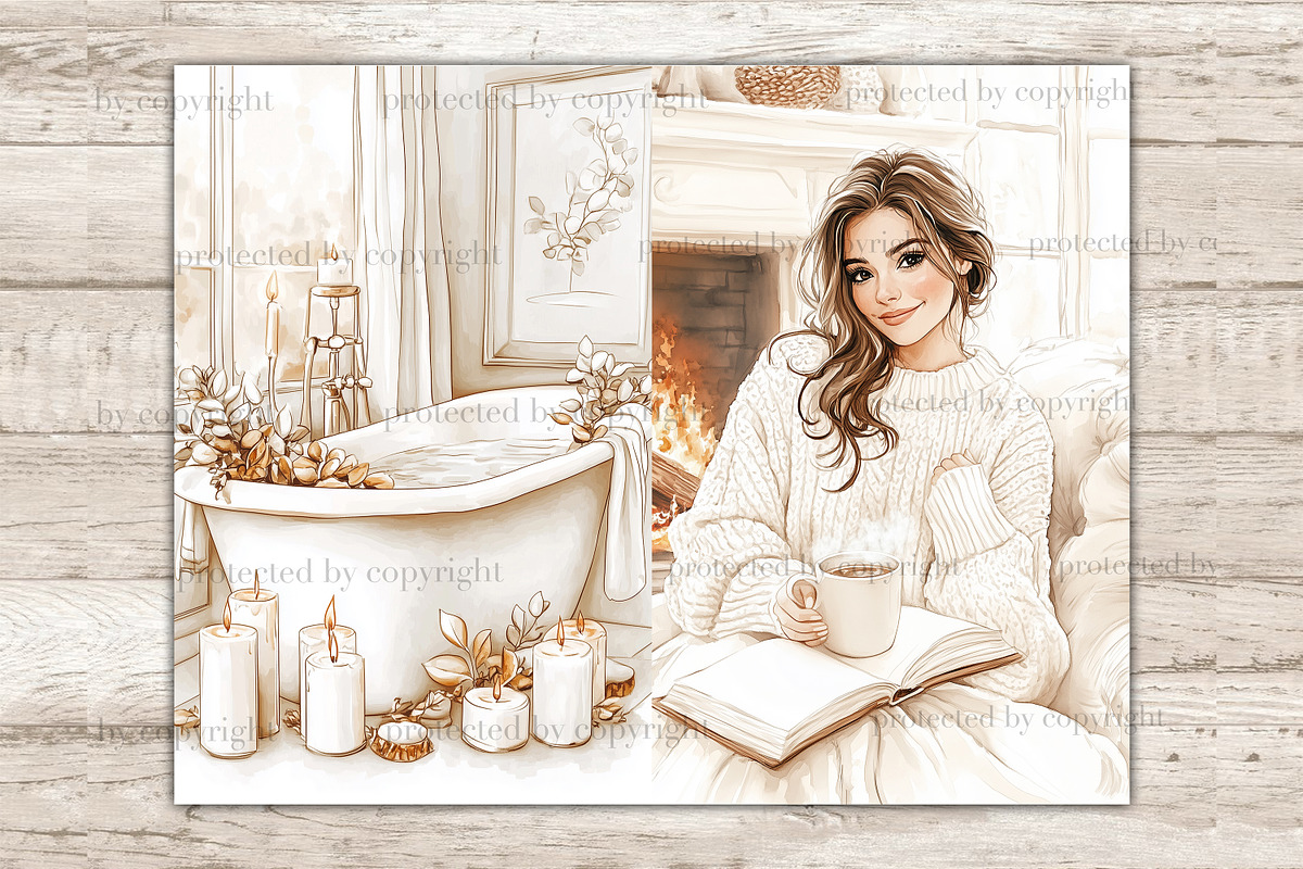 Neutral Autumn Junk Journal Pages, an Illustration by GlamArtZhanna (Photo 9 of 10)
