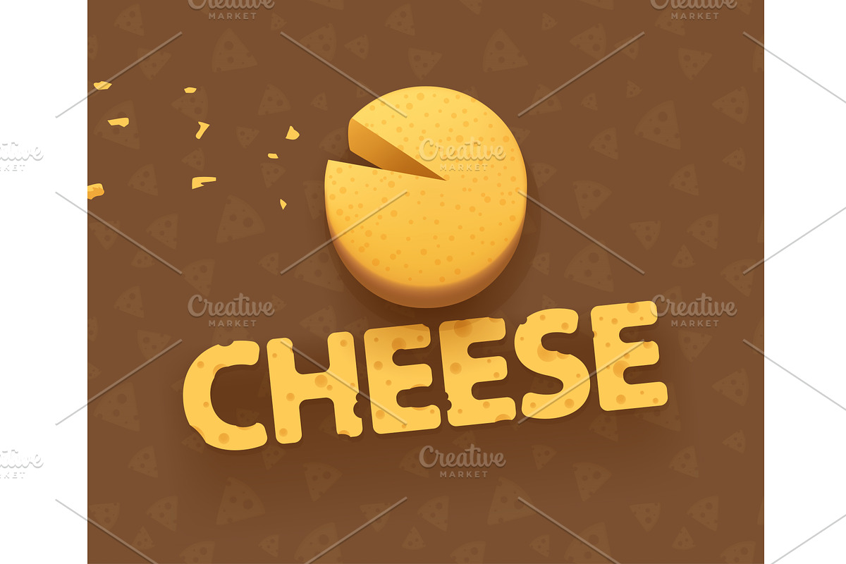 cheese logo with cheese wheel and, a Food Illustration by IfH