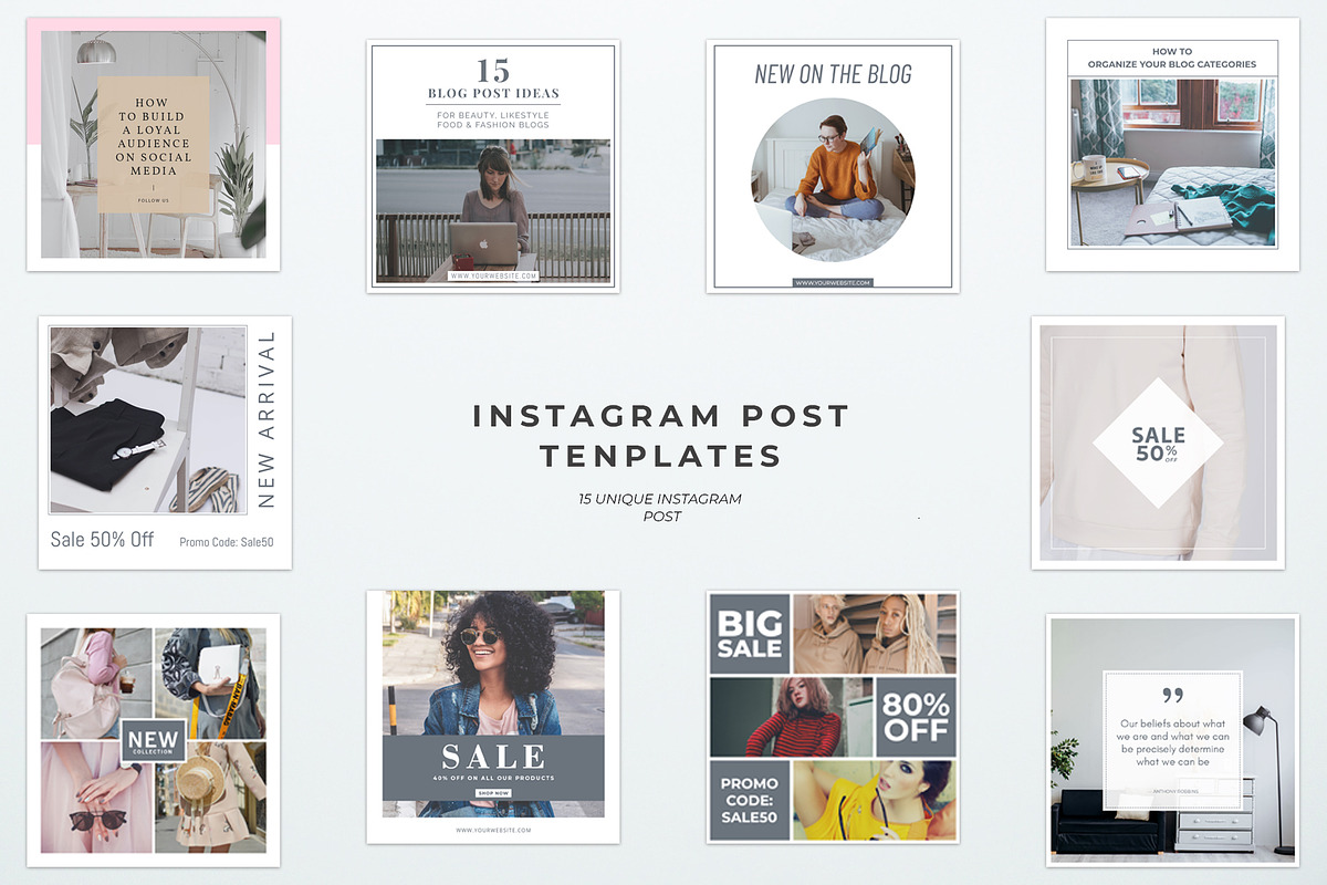 Simple Instagram Post Templates, a Social Media Template by Creativetacos