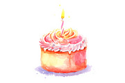 watercolor birthday Cakes Party, a Graphic by Creativeshirt (Thumbnail 11 of 14)