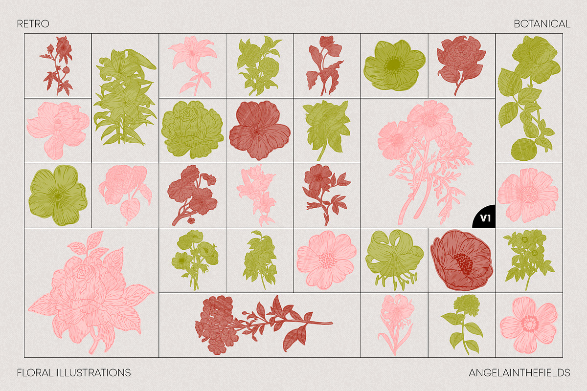 Flora Romantica Vector Florals, an Object Graphic by angelainthefields (Photo 5 of 12)