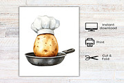 Watercolor Funny Potato Clipart, an Illustration by Canvas Craft (Thumbnail 8 of 8)