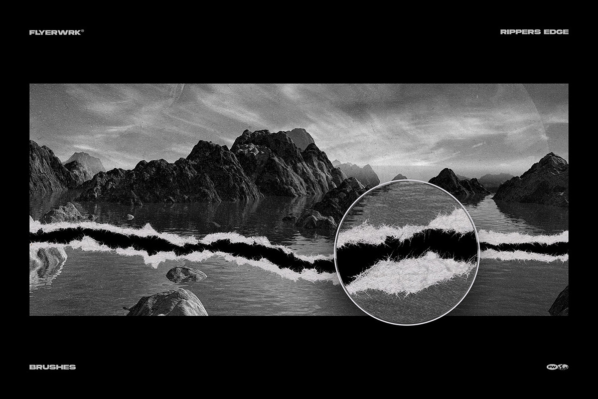 Rippers Edge Torn Paper Brushes, a Brush Add-On by FLYERWRK (Photo 9 of 10)