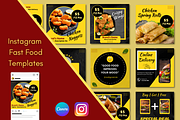Instagram Fast Food Canva Templates, a Social Media Template by Qamso Designs (Thumbnail 1 of 2)