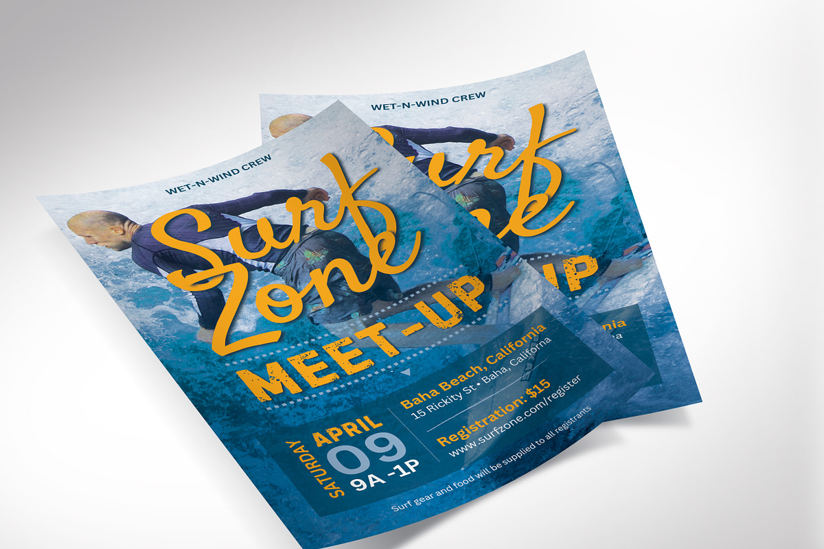 Surf Meet-Up Flyer Template, a Flyer Template by Four C Graphic (Photo 9 of 10)