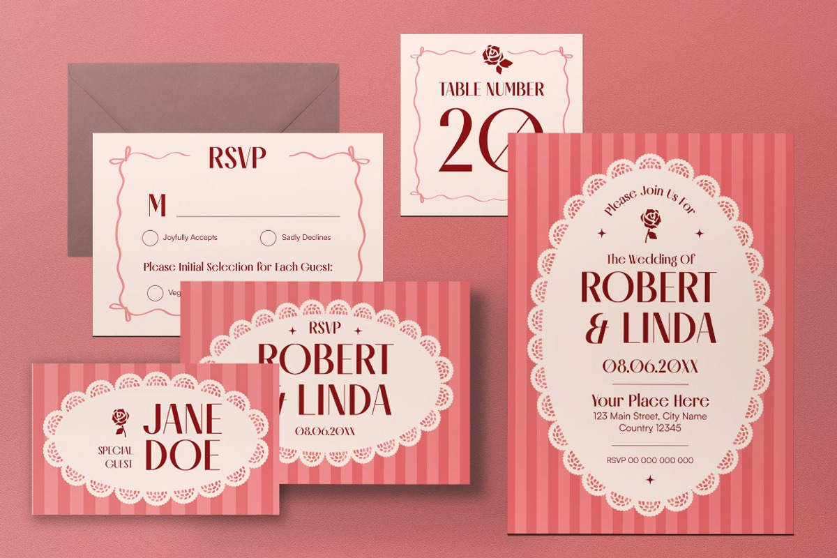 Wedding Invitation Set, an Invitation Template by graphicook (Photo 3 of 3)