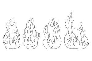 Simple linear fire illustration, an Object Illustration by Tati_Kli