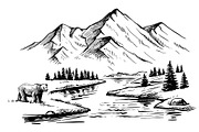 Adventure sketch vector set., an Animal Illustration by bioraven (Thumbnail 5 of 10)