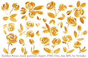 Golden Roses clipart set, an Illustration by swiejko (Thumbnail 2 of 2)
