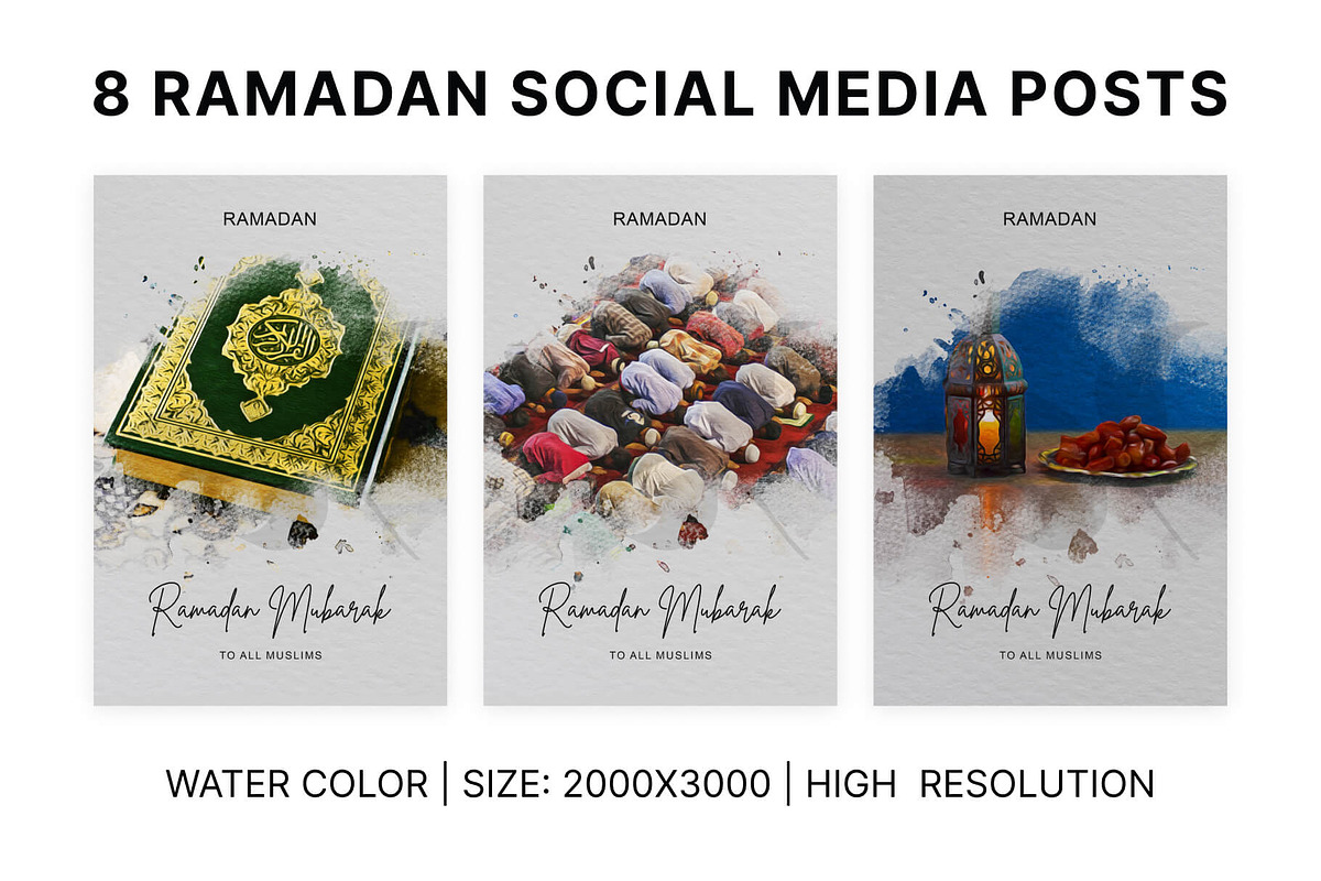 8 Ramadan Social Media Design Posts, a Social Media Template by Walldecorated (Photo 3 of 4)