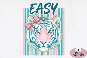 Easy Tiger PNG Coquette Tiger Bow, a Seasonal Illustration by Daily.Designs