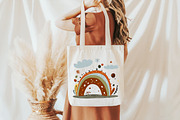 Cute Boho Retro Rainbow Clipart, a Seasonal Illustration by Designworld (Thumbnail 8 of 9)