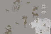 Powder jungle seamless + clipart set, a Pattern Graphic by PatternsBlooming (Thumbnail 4 of 5)